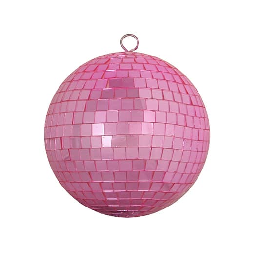 8" Bubblegum Pink Mirrored Glass Disco Ball Christmas Ornament